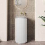 Civaro Floor Standing Matte White Pillar Cabinet - Image 2