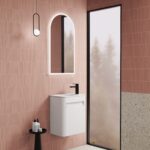 Mini Hartelle Fluted Wall Hung Matte White Cabinet - Image 2