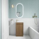 Mini Ravia Fluted Floor Standing Harvest Oak Cabinet