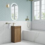 Mini Ravia Fluted Floor Standing Harvest Oak Cabinet - Image 2