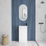 Mini Ravia Fluted Floor Standing Matte White Cabinet