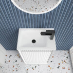 Mini Ravia Fluted Floor Standing Matte White Cabinet - Image 3