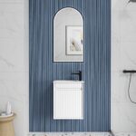 Mini Ravia Fluted Wall Hung Matte White Cabinet