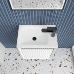 Mini Ravia Fluted Wall Hung Matte White Cabinet - Image 4