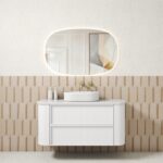 Ramee Fluted Wall Hung 1200mm Matte White Cabinet