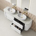 Ramee Fluted Wall Hung 1800mm Matte White Cabinet - Image 3