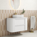 Ramee Fluted Wall Hung 900mm Matte White Cabinet - Image 3