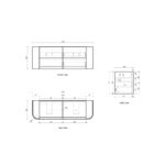 Ramee Fluted Wall Hung 1500mm Matte White Cabinet - Image 5