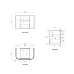 Ramee Fluted Wall Hung 750mm Matte White Cabinet - Image 6