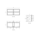 Venetta Fluted Framed Wall Hung 1200mm Harvest Oak Cabinet - Image 5