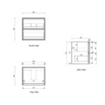 Venetta Fluted Framed Wall Hung 600mm Harvest Oak Cabinet - Image 6