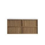Venetta Fluted Framed Wall Hung 1200mm Harvest Oak Cabinet - Image 4