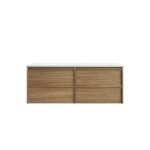 Venetta Framed Wall Hung 1500mm Harvest Oak Cabinet - Image 4