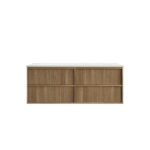Venetta Fluted Framed Wall Hung 1500mm Harvest Oak Cabinet - Image 4