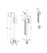 Mica Fluted Freestanding Bath Mixer with Hand Shower - Image 7