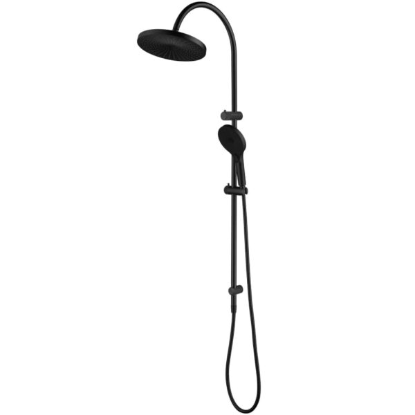 Mica Fluted Gooseneck Dual Shower Rail