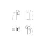 Kaza Shower Mixer – Square Plate – TRIM KIT ONLY - Image 22