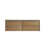 Venetta Framed Wall Hung 1800mm Harvest Oak Cabinet - Image 5