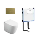 Crawford Inwall Cistern Floor Pan Smart Toilet With Matte White Flush Plate - Image 5