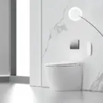 Crawford Inwall Cistern Floor Pan Smart Toilet With Matte White Flush Plate