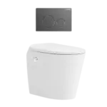 Autolux Inwall Cistern Floor Pan Smart Toilet With Gunmetal Flush Plate - Image 3