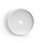 Hudson Round 400x400x120 Concrete Fluted White Basin - Image 3