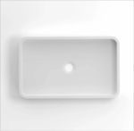 Hudson Square 520x320x120 Concrete Fluted White Basin - Image 2