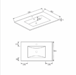 Laguna Mark II 750mm Matte White Wall Hung Vanity - Image 15