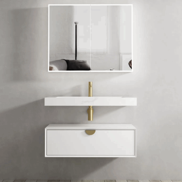 Moonlight 900mm White Wall Hung Cabinet