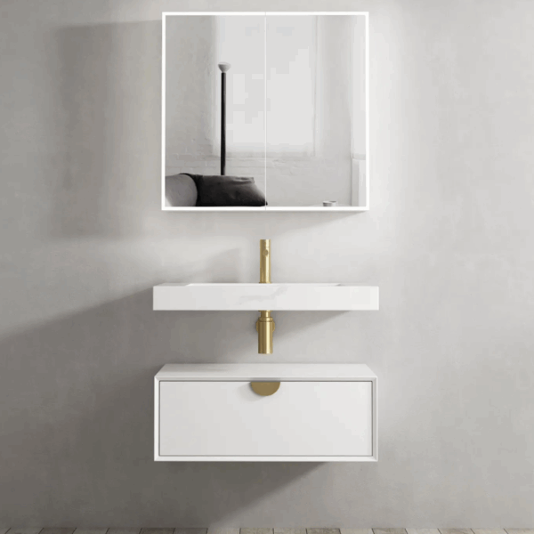 Moonlight 750mm White Wall Hung Cabinet