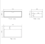 Moonlight 750mm White Wall Hung Cabinet - Image 6