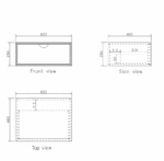 Moonlight 600mm White Wall Hung Cabinet - Image 5