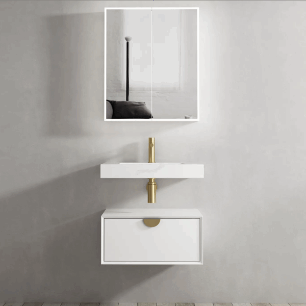 Moonlight 600mm White Wall Hung Cabinet