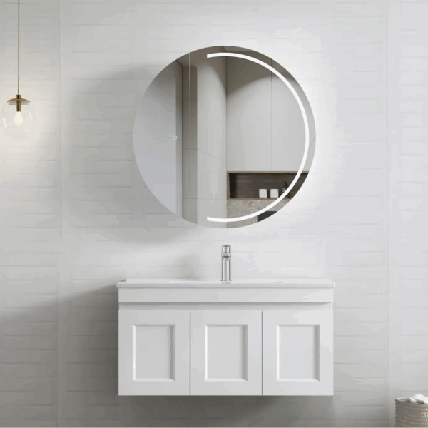 Hampton Mark II 900mm Satin White Wall Hung Vanity