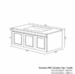 Hampton Mark II 900mm Satin White Wall Hung Vanity - Image 6
