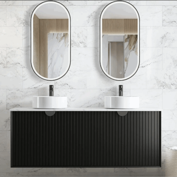 Marlo 1500mm Matte Black Wall Hung Vanity