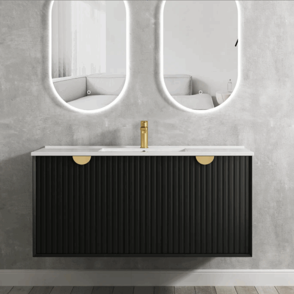 Marlo 1200mm Matte Black Wall Hung Vanity