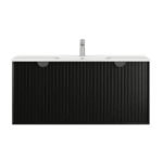 Marlo 1200mm Matte Black Wall Hung Vanity - Image 4