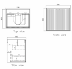 Marlo 600mm Matte Black Wall Hung Vanity - Image 7