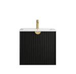 Marlo 600mm Matte Black Wall Hung Vanity - Image 3