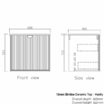 Marlo 600mm Matte Black Wall Hung Vanity - Image 6