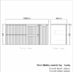 Noosa 1200mm Satin White Wall Hung Vanity - Image 7