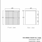 Noosa 600mm Satin White Wall Hung Vanity - Image 6