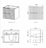 Noosa 600mm Satin White Wall Hung Vanity - Image 4