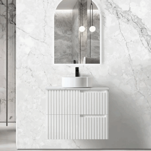 Noosa 750mm Satin White Wall Hung Vanity