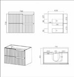 Noosa 750mm Satin White Wall Hung Vanity - Image 7