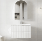 Noosa 900mm Satin White Wall Hung Vanity