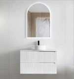 Noosa 900mm Satin White Wall Hung Vanity - Image 2