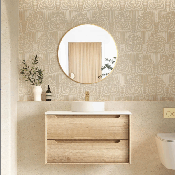 Byron 900mm Natural Oak Wall Hung Vanity