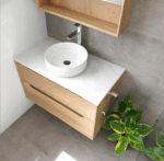 Byron 900mm Natural Oak Wall Hung Vanity - Image 8